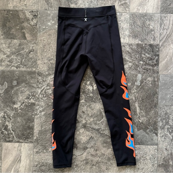 Savage x Fenty Size Small Black Leggings Flame Detail - Picture 3 of 4